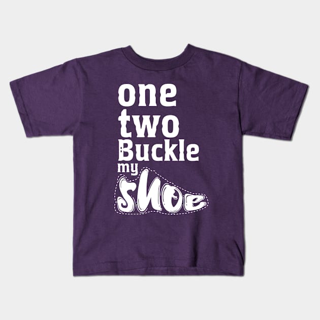 One Two Buckle my shoe Kids T-Shirt by Abiarsa